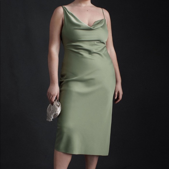 bhldn august satin charmeuse midi dress BHLDN August Satin Charmeuse Midi Dress. US Size 4,